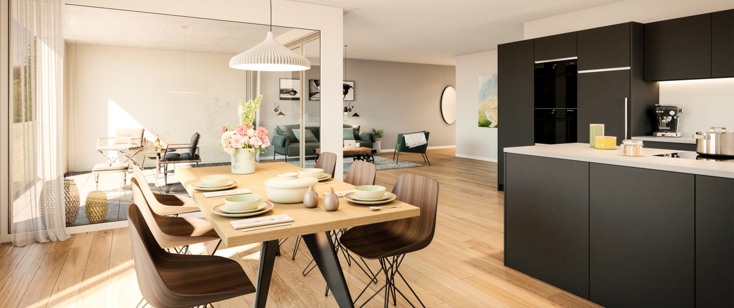 Projekt Murkart Frauenfeld – Visualisierung Wohnen Essen