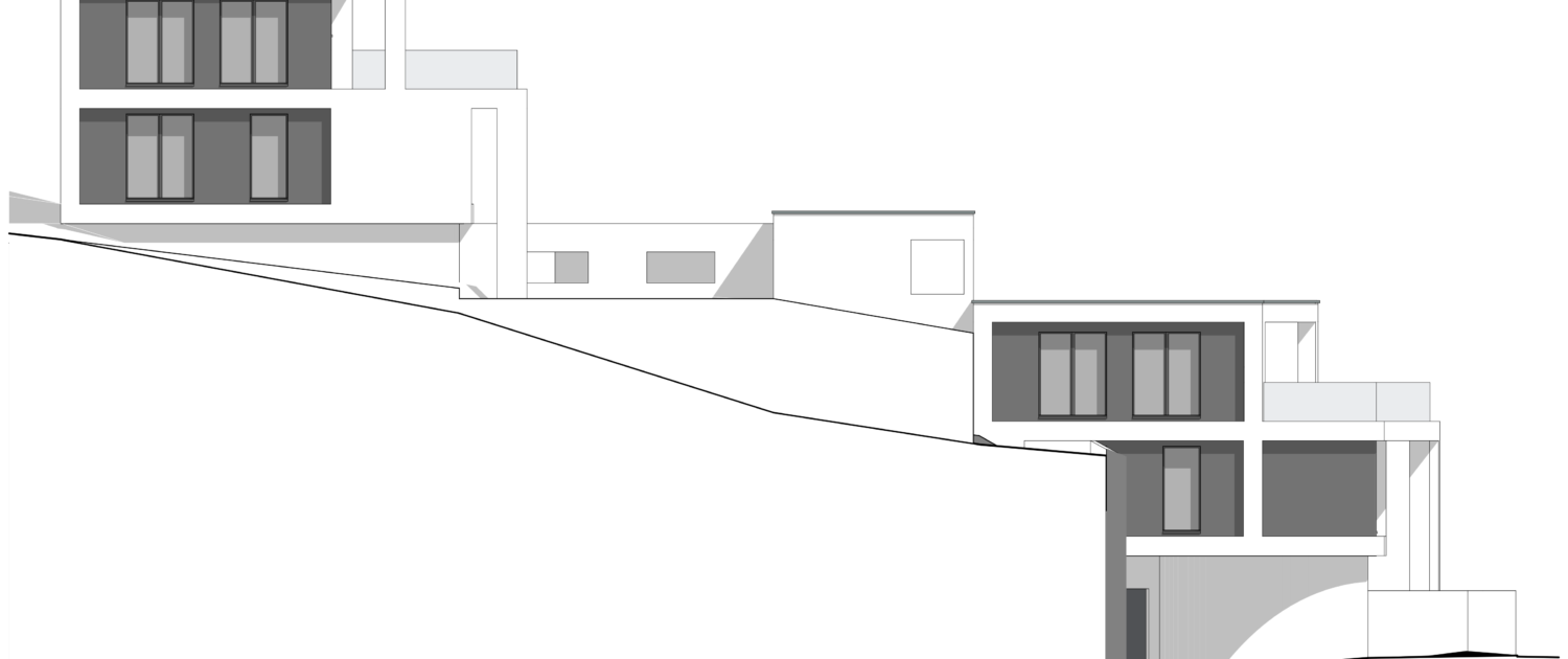 Terrassen-Einfamilienhäuser in Dussnang, Ansicht von Norden