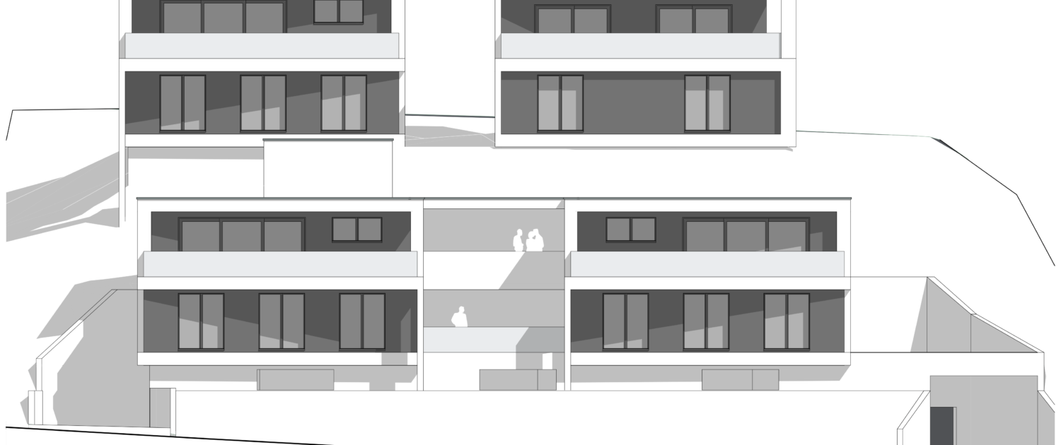 Terrassen-Einfamilienhäuser in Dussnang, Ansicht von Westen