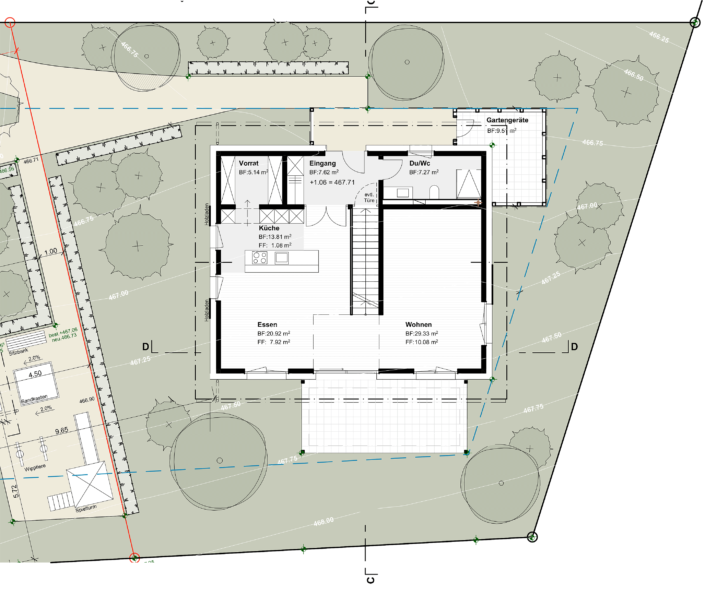 EFH Rutschwil/Dägerlen, Grundriss Erdgeschoss