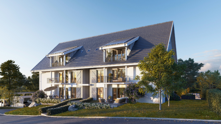 Projekt Rutschwil (Dägerlen) Aussenansicht von Südwest