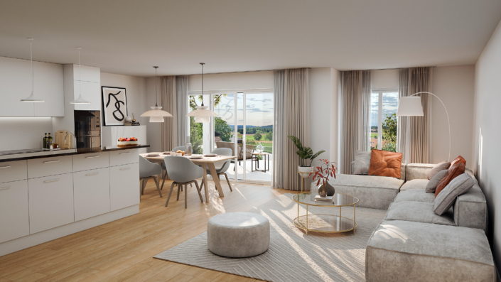 Projekt Rutschwil (Dägerlen) Visualisierung Gartenwohnung