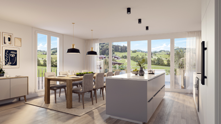 Projekt «Murgweid» Oberwangen, Küche und Essbereich OG