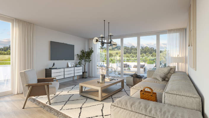 Projekt «Murgweid» Oberwangen, Wohnzimmer/Terrasse OG